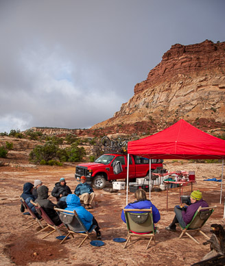 Breakfast at Teapot Rock camp