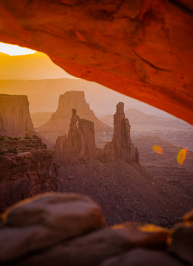 Washer Woman Arch from under Mesa Arch