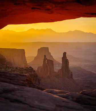 Washer Woman Arch from under Mesa Arch