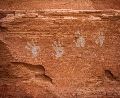 Hand pictographs at Junction Ruins