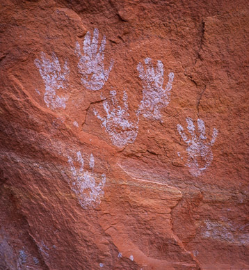 Hand pictographs at Turkey Pen Ruins