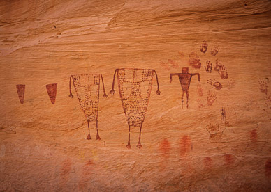 Pictographs at Green Mask Ruins, Shriek's Canyon