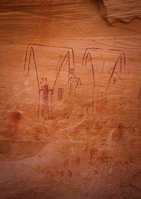 Pictographs at Green Mask Ruins, Shriek's Canyon