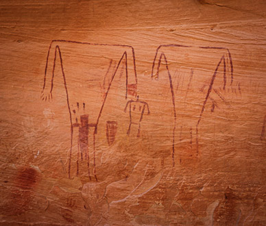 Pictographs at Green Mask Ruins, Shriek's Canyon