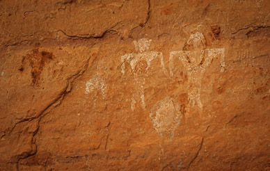 Pictographs at Green Mask Ruins, Shriek's Canyon