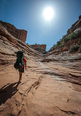 Hiking out of Bullet Canyon