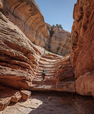 Hiking out of Bullet Canyon