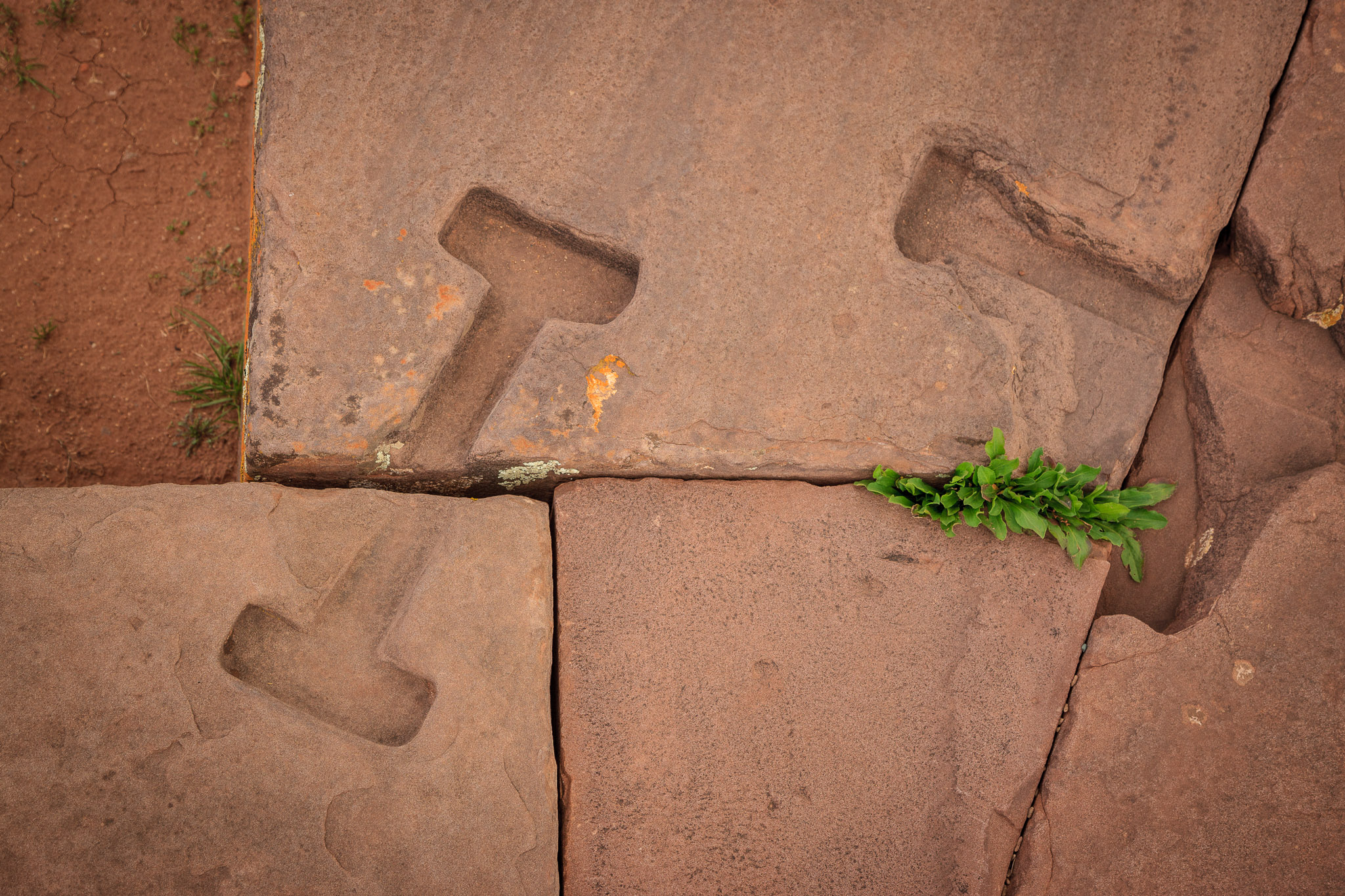 Some stone blocks were interlocked by cast bronze keys