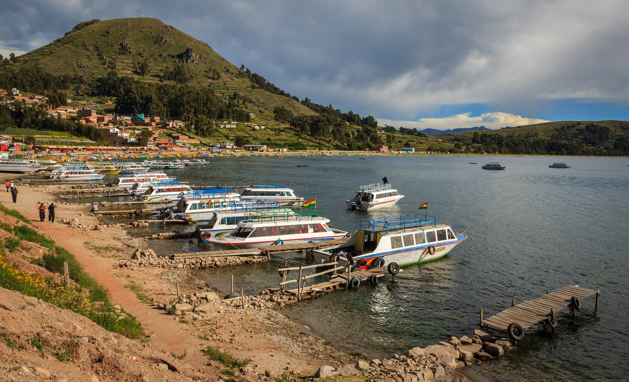 Boats for hire at Copacabana