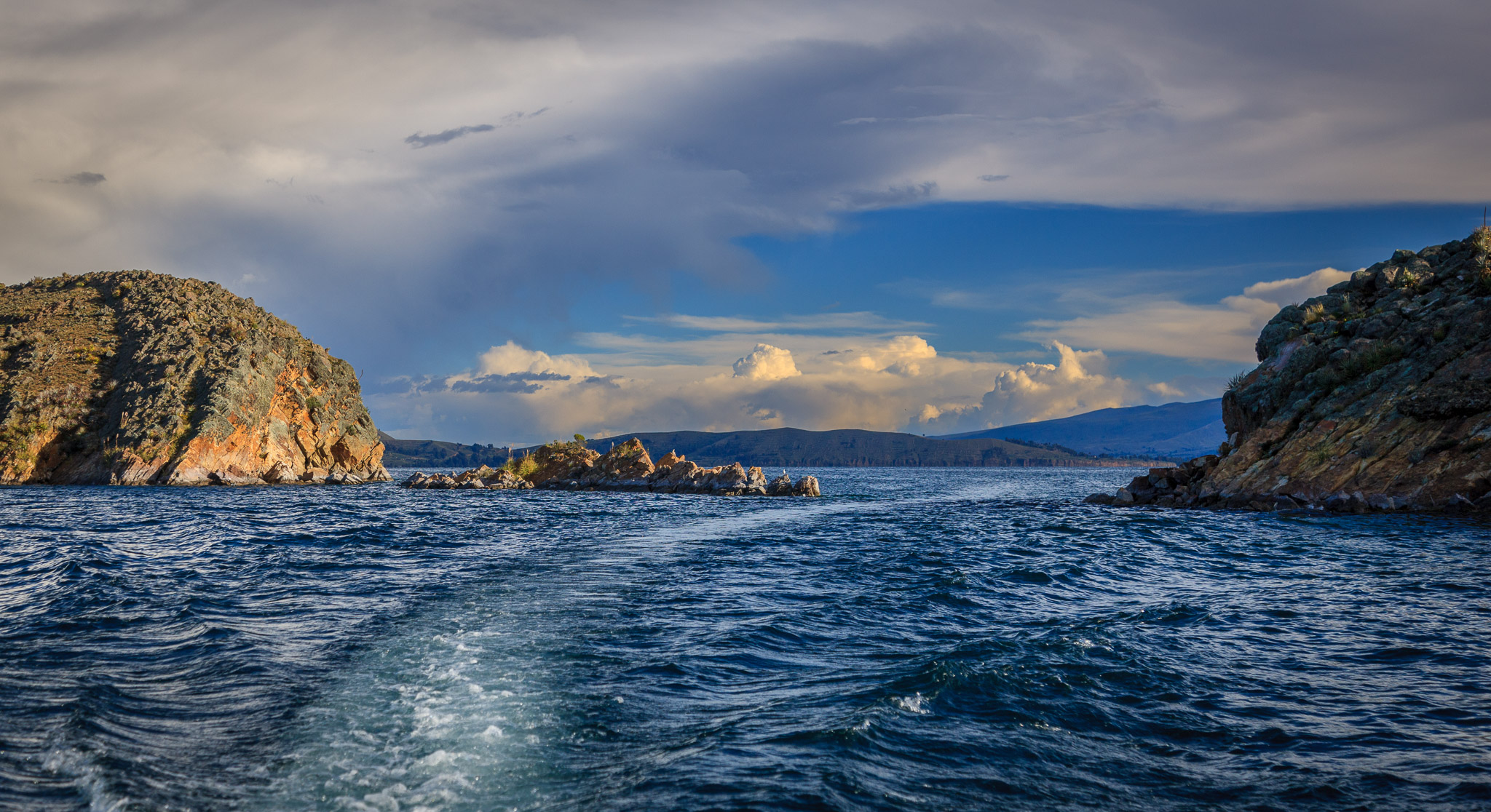 Taking boat to Isla del Sol, where the Inca god came to earth