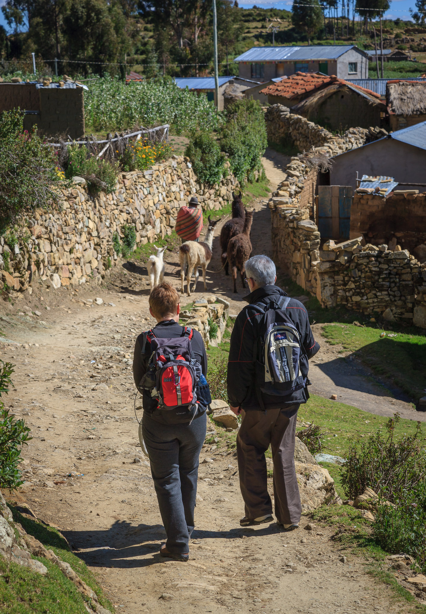 Starting out to sacred Inca site, Chincana, Isla del Sol