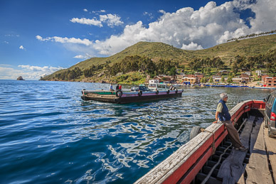 Crossing Tiquina Strait, Lake Titicaca