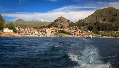 Taking boat to Isla del Sol, where the Inca god came to earth