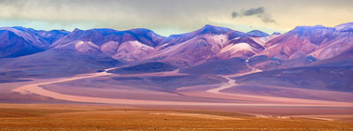 Evening light on alluvial fans near Tayka Hotel del Desierto