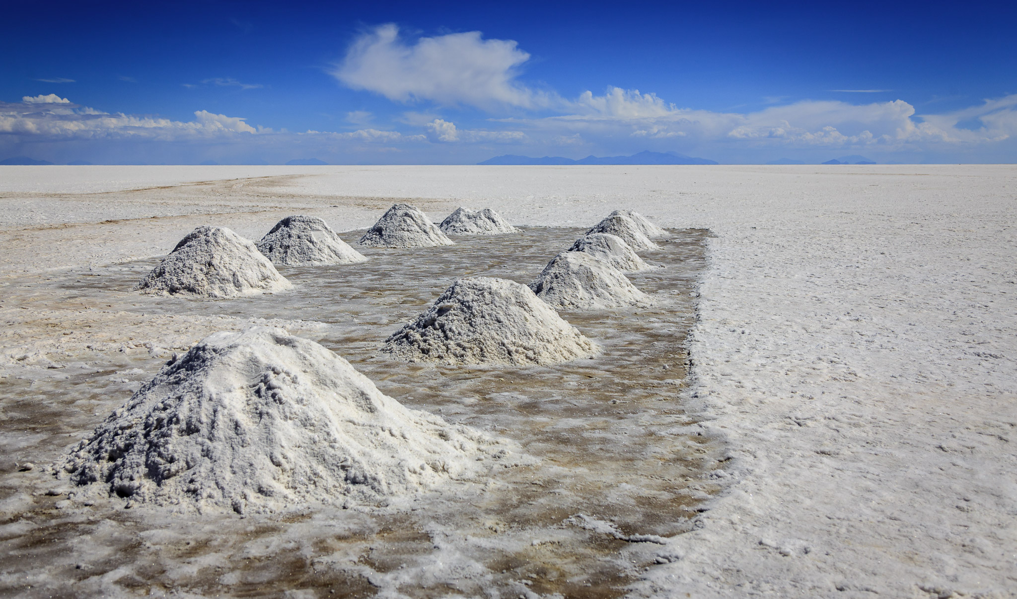 Salt "farming" in Colchani, Salar de Uyuni