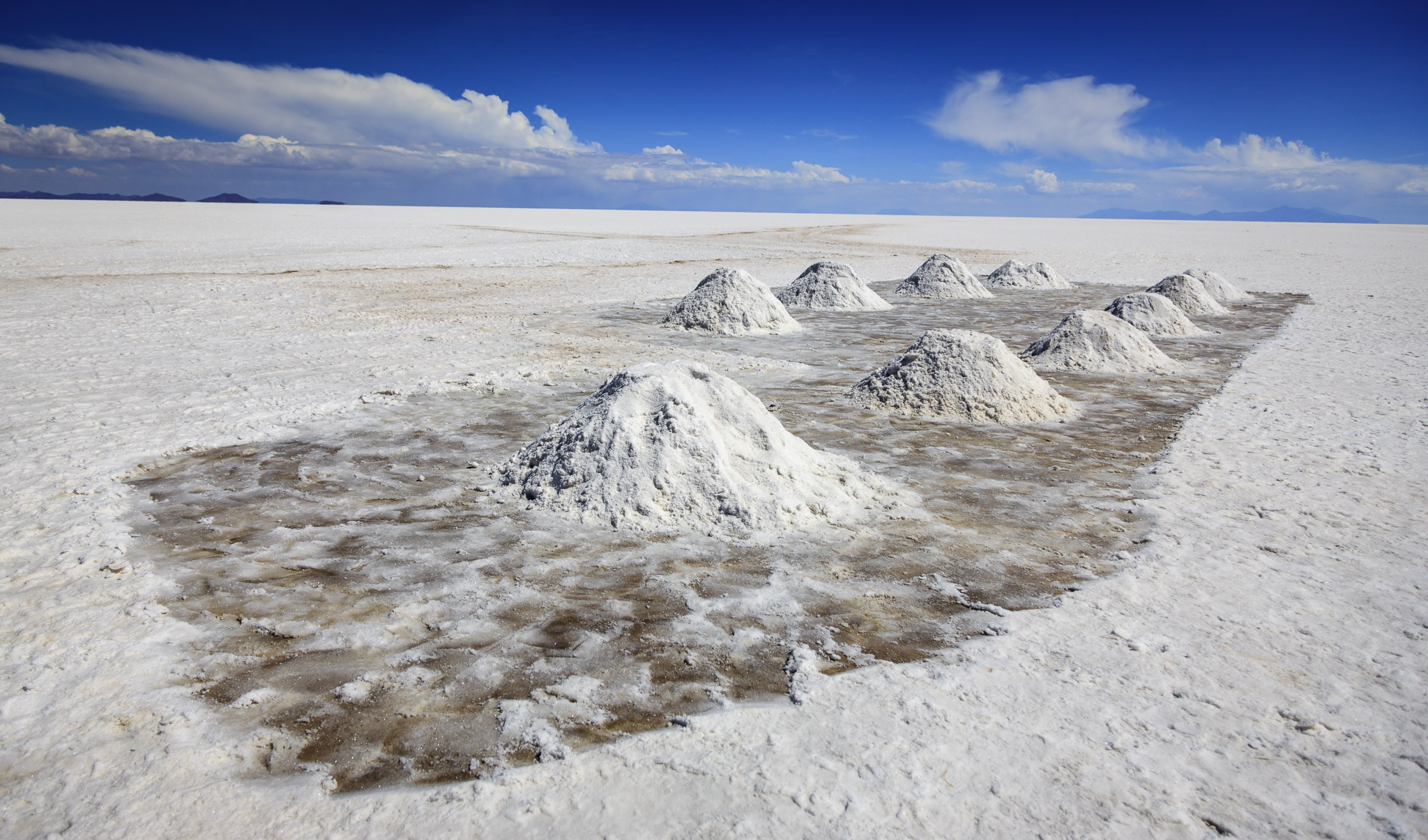 Salt "farming" in Colchani, Salar de Uyuni