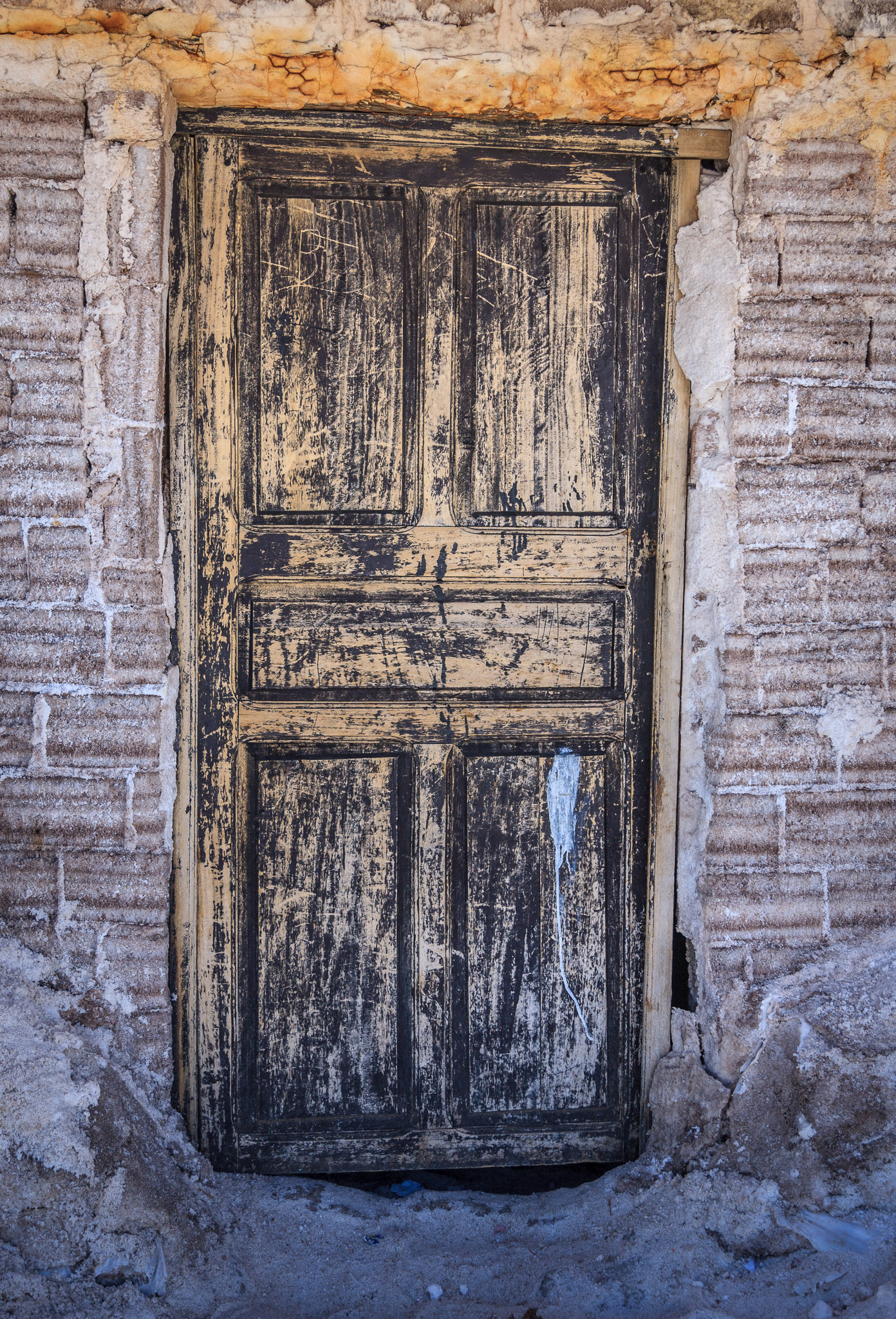 Door of old Salt Hotel on Salar de Uyuni