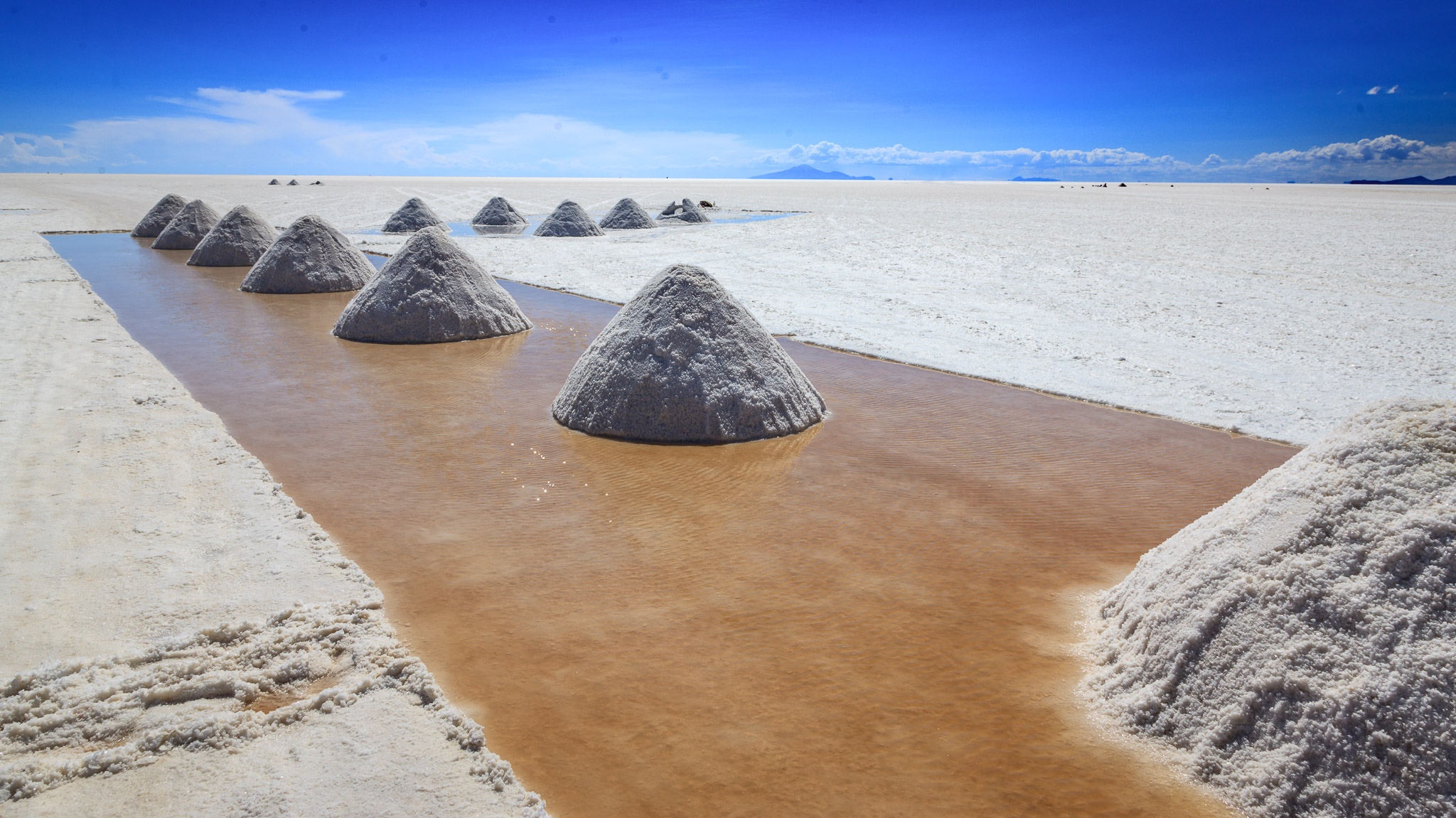 Salt "farming" in Colchani, Salar de Uyuni