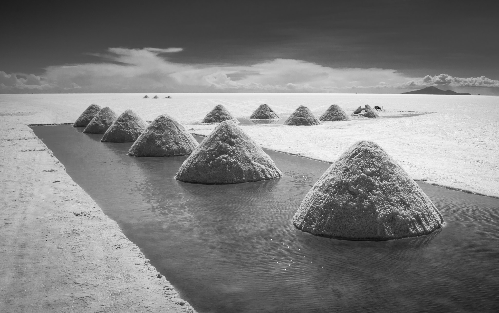 Salt "farming" in Colchani, Salar de Uyuni