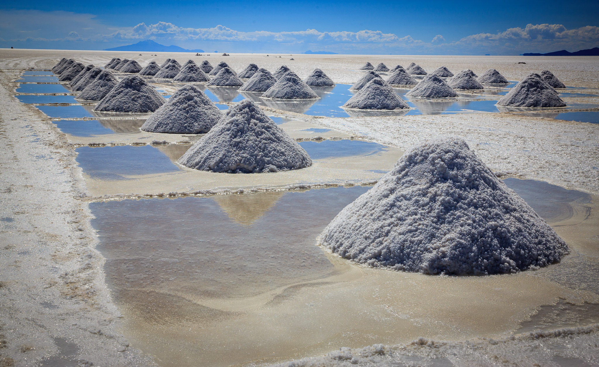 Salt "farming" in Colchani, Salar de Uyuni