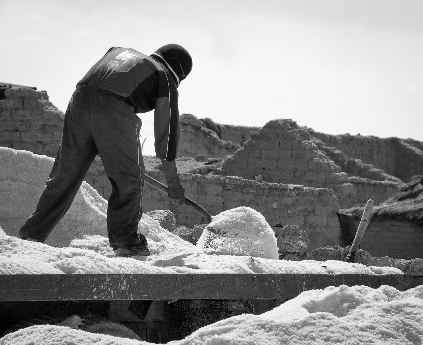 Salt "farming" in Colchani, Salar de Uyuni