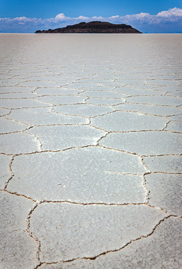 Salar de Uyuni, Isla Incahuasi in distance