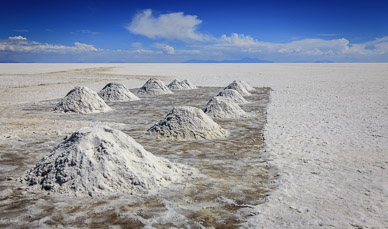 Salt "farming" in Colchani, Salar de Uyuni