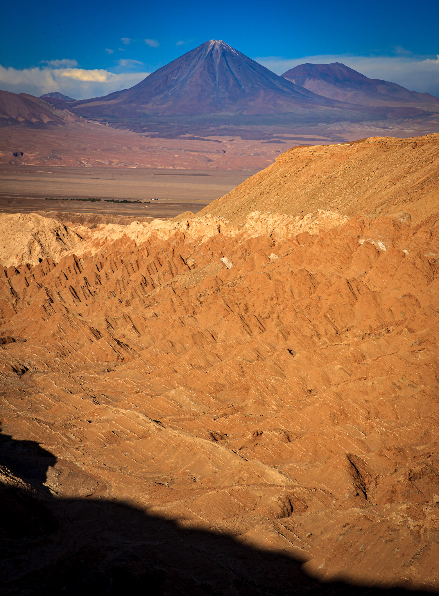 Cordillera de Sal with Volcan Licancabur in distance