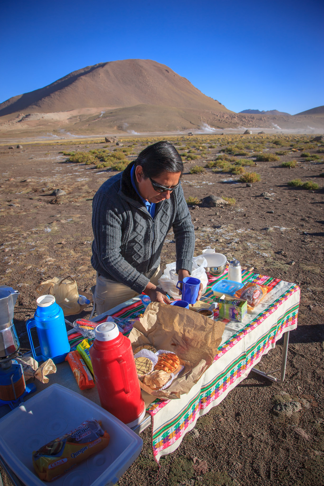 Eduardo making breakfast