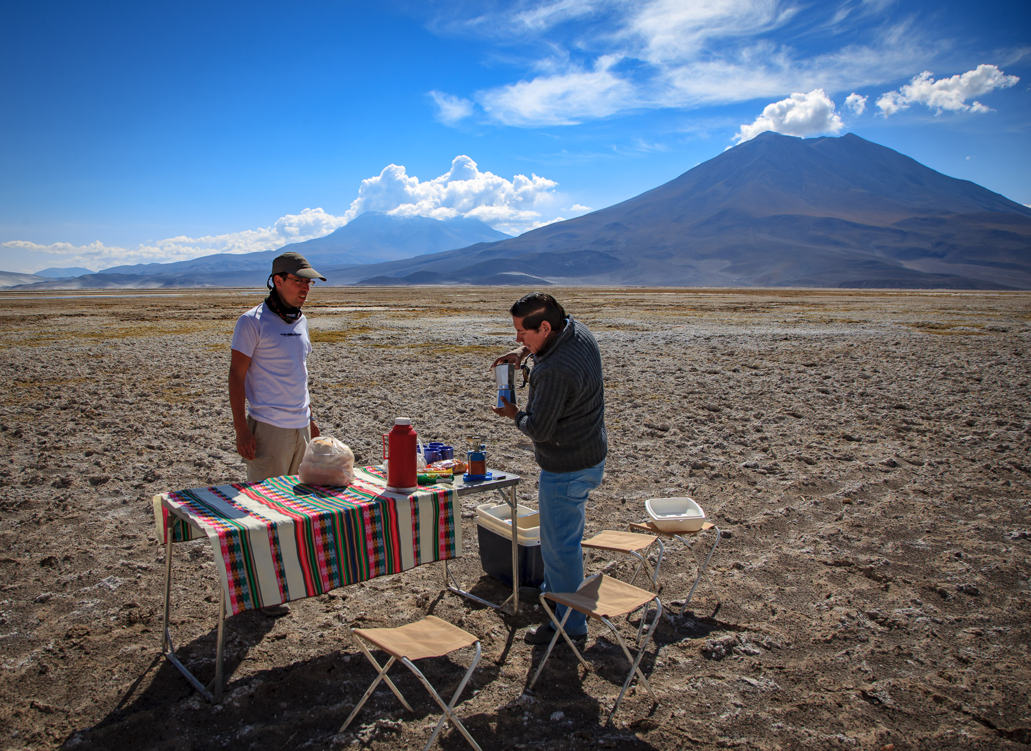 Breakfast on Salar de Carcote, Easter Sunday