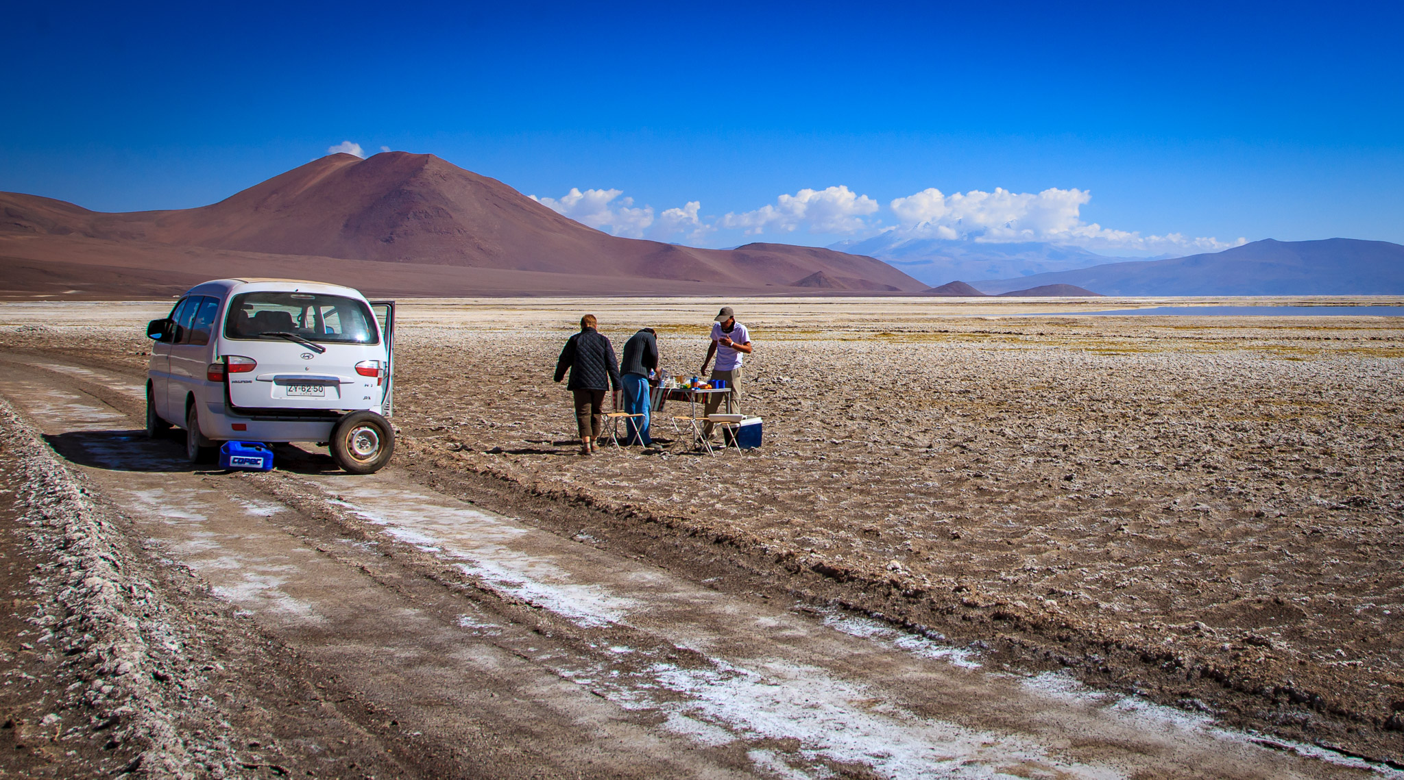 Breakfast on Salar de Carcote, Easter Sunday