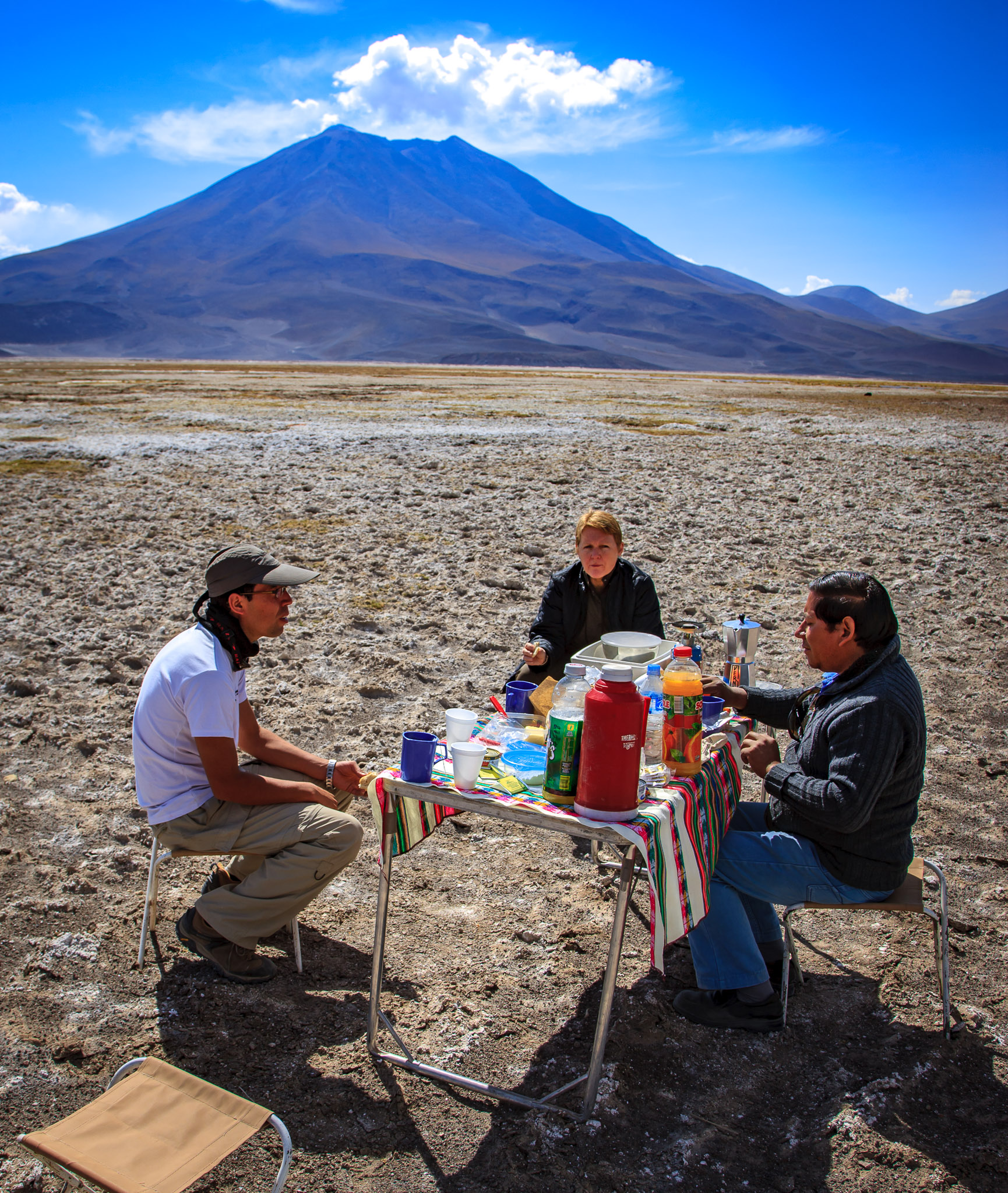 Breakfast on Salar de Carcote, Easter Sunday