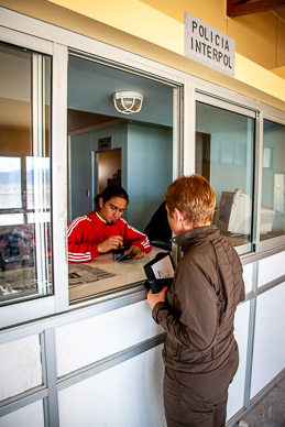 Returning to Bolivia - Martha at Interpol immigration & customs