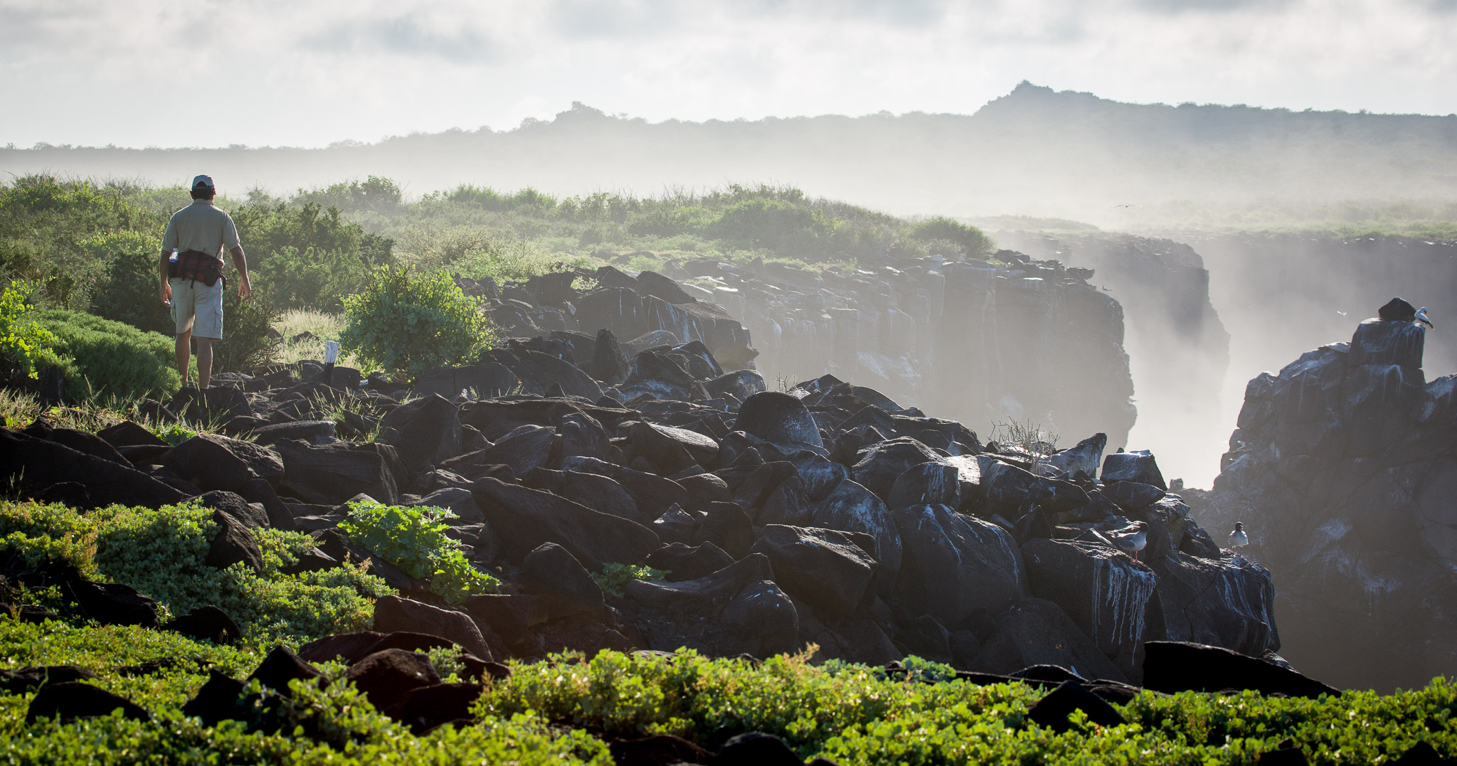 Early morning hike on Isla Espanola