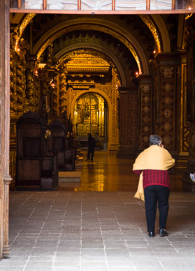Quito is full of old colonial churches, interiors covered in gold