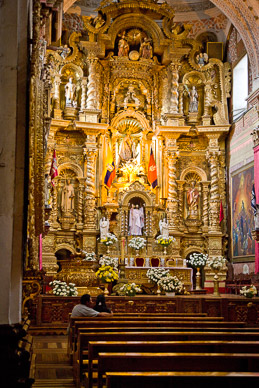 Quito is full of old colonial churches, interiors covered in gold