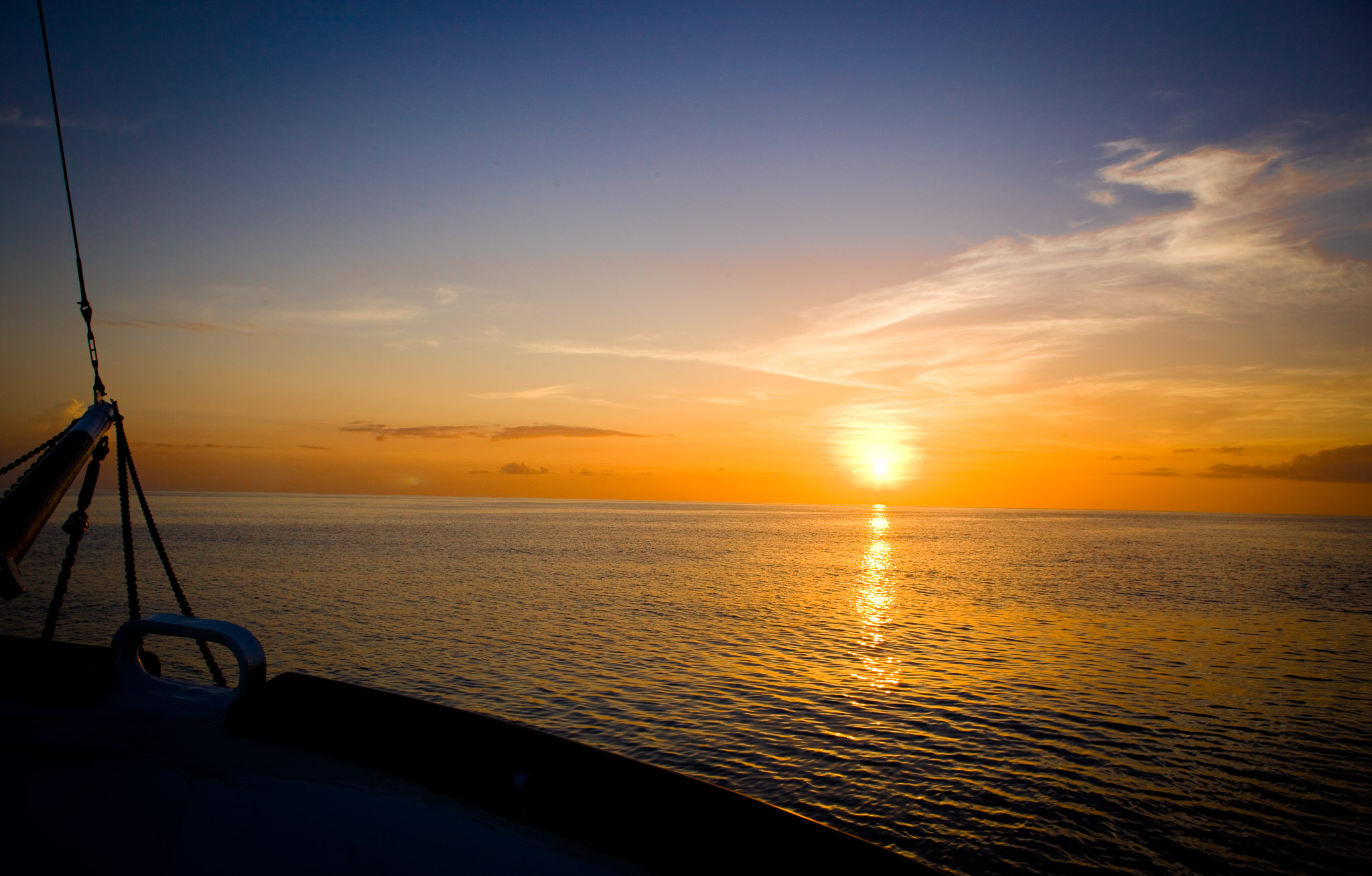 Our first Galapagos sunset