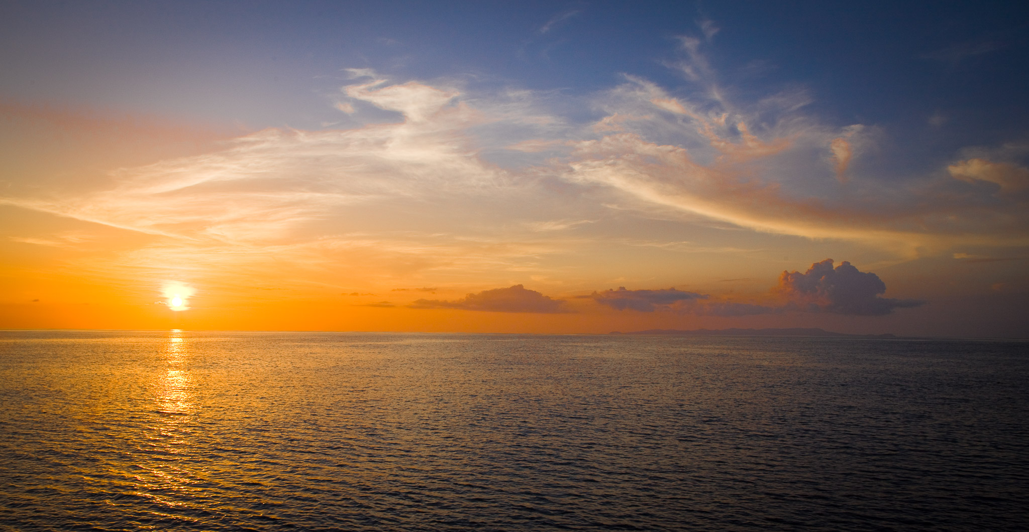 Our first Galapagos sunset