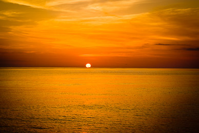 Our first Galapagos sunset