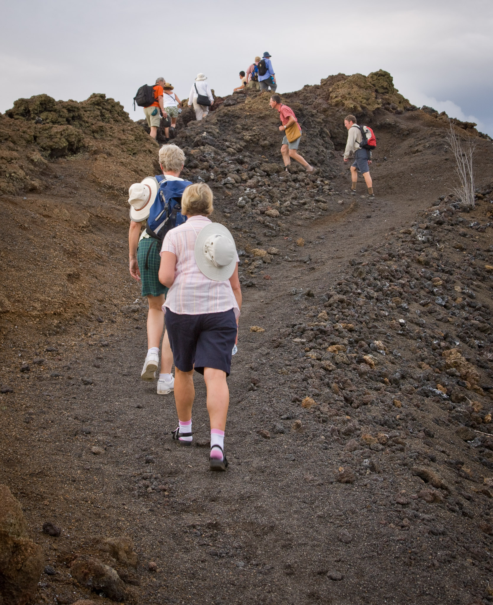 Climbing up to the promontory lookout