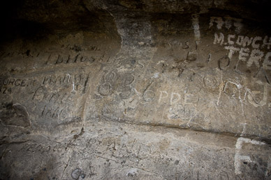 Graffiti from 1836, only one year after Darwin was here