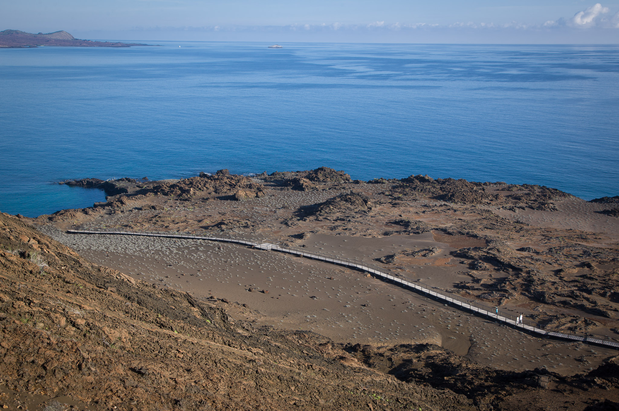 Climbing Isla Bartolome's peak