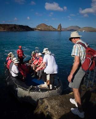 Getting our ride back to breakfast, Isla Bartolome, Galapagos Islands