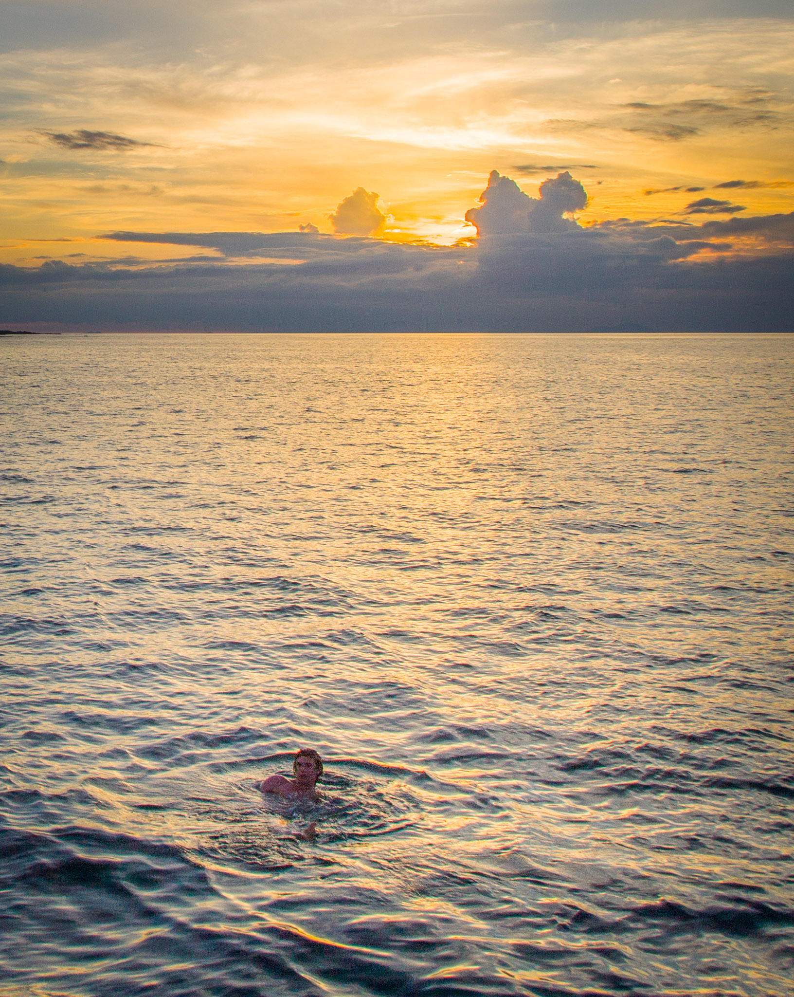 Last light swim before dinner