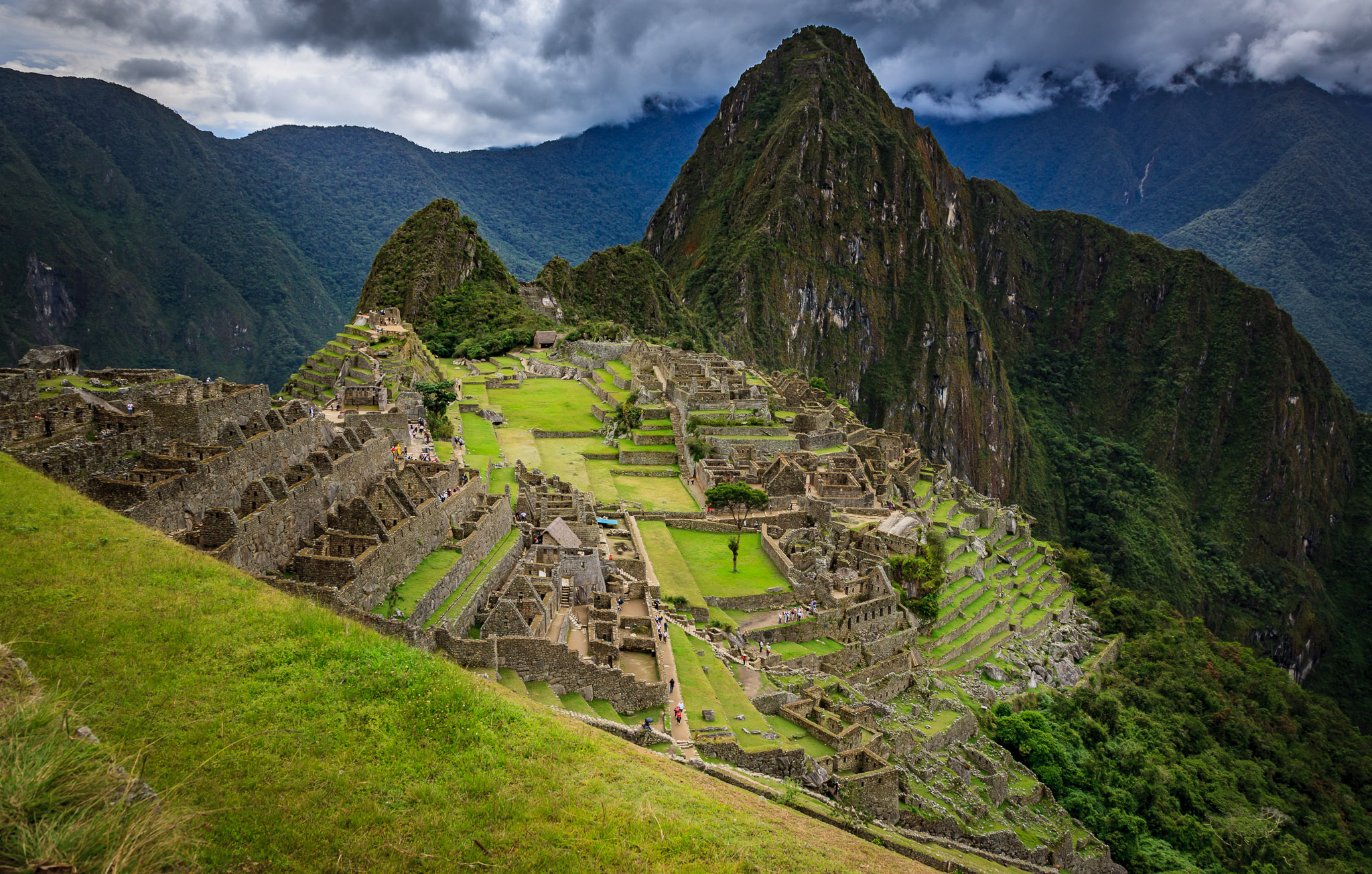 Looking back at Machu Picchu from Inca Trail to Sun Gate