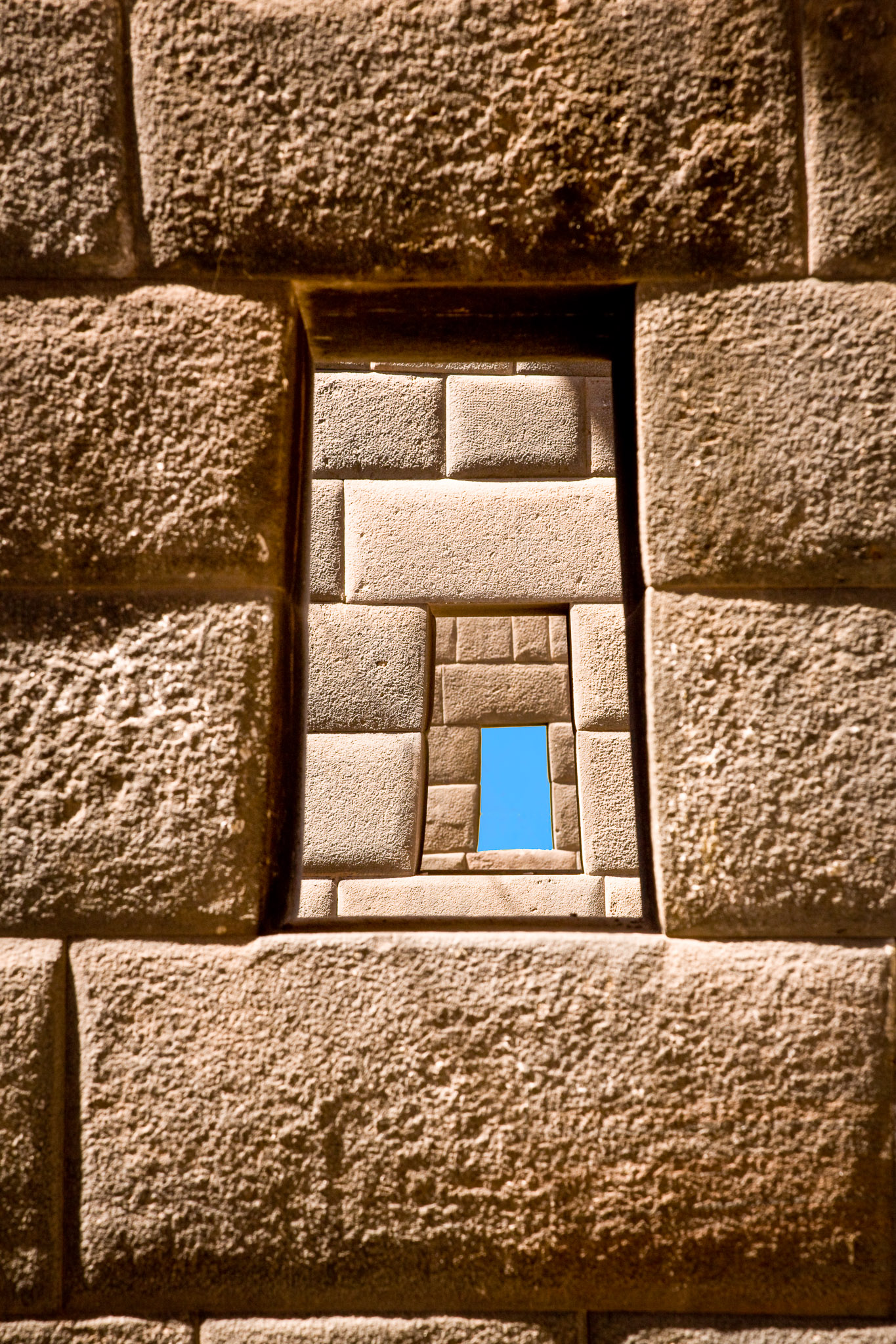 View through 3 Inca walls, Koricancha Temple