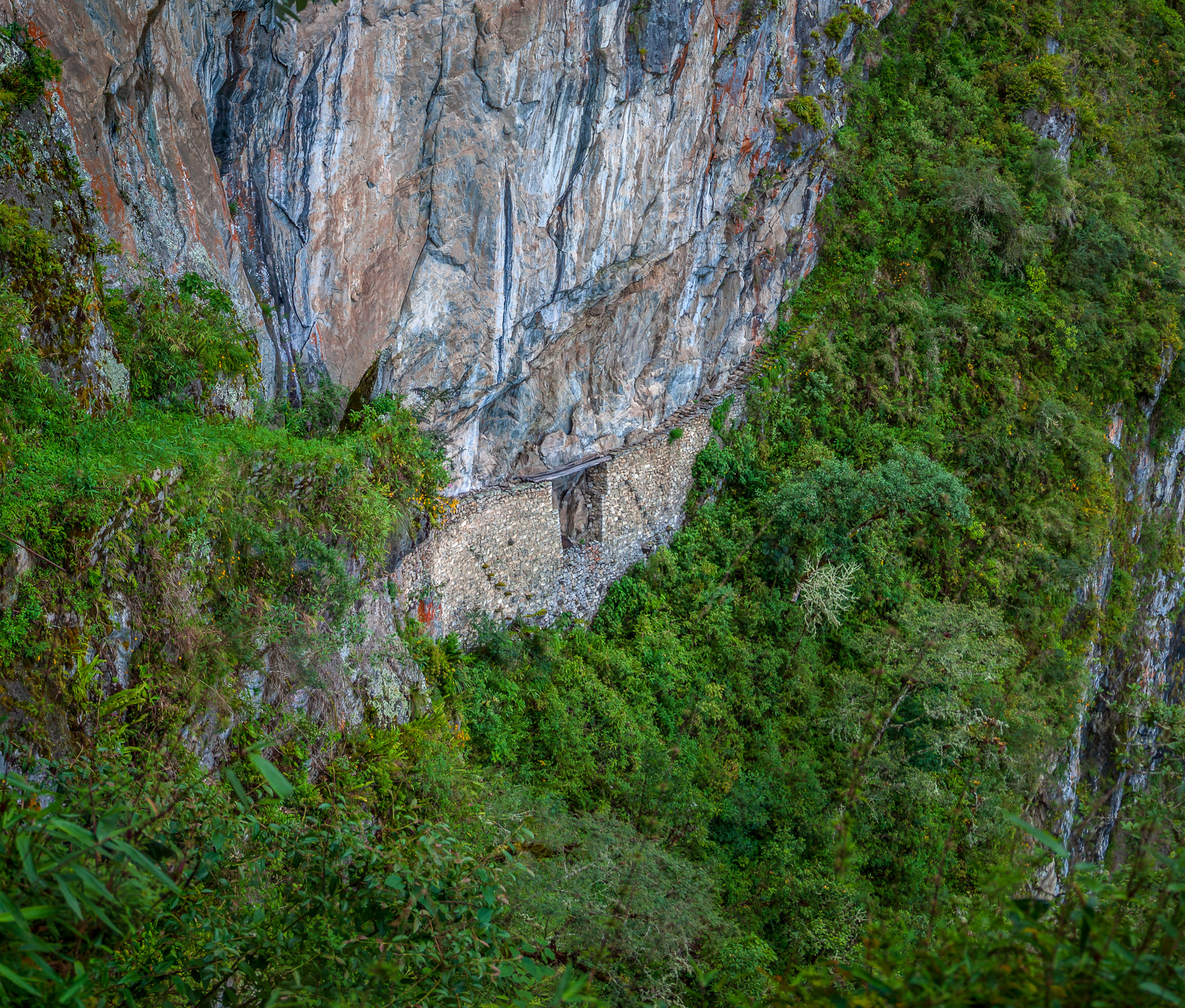 Inca Bridge, SW entrance to Machu Picchu – easily defended approach