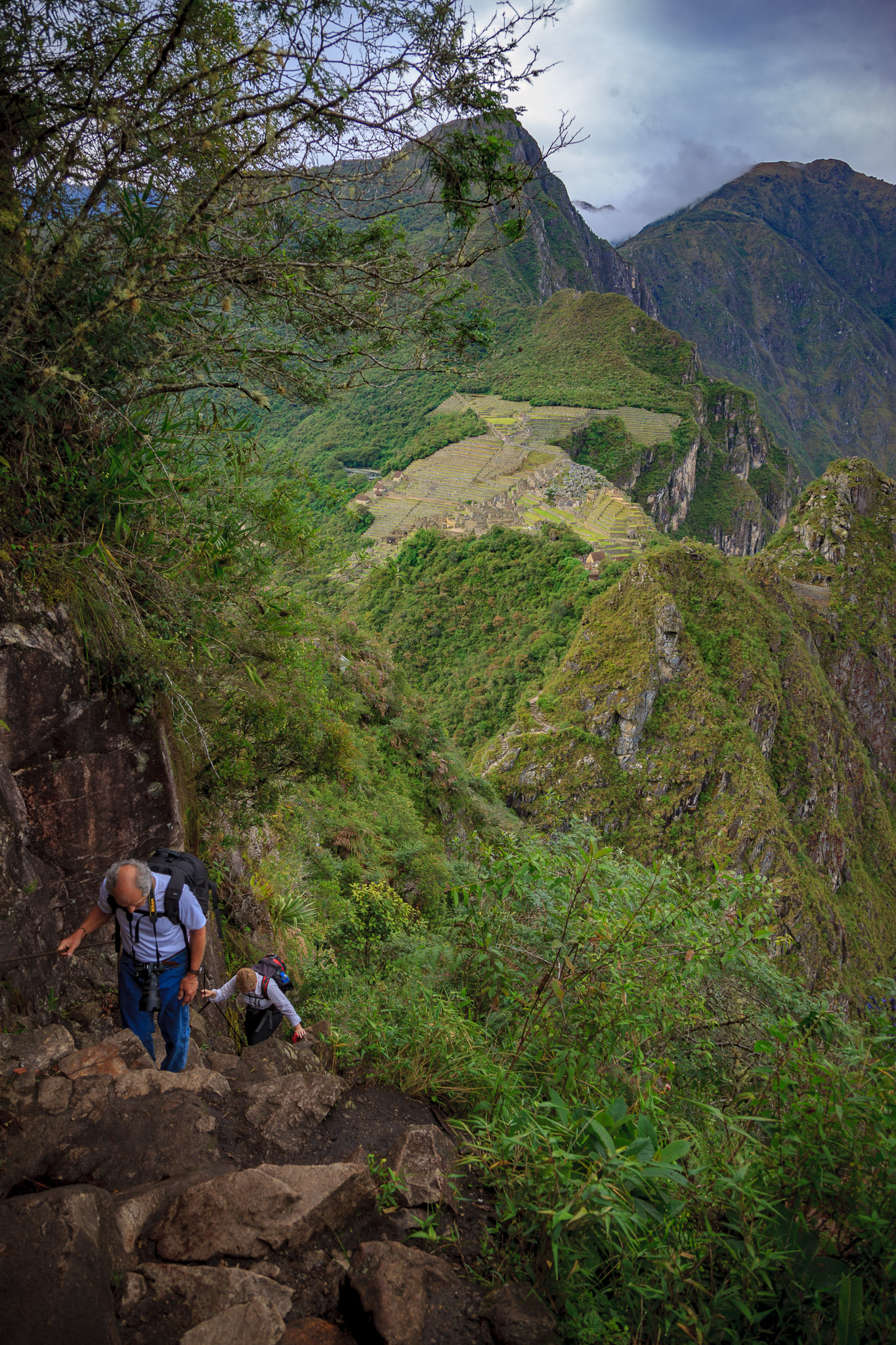 Incredibly steep climb up Wayna Picchu