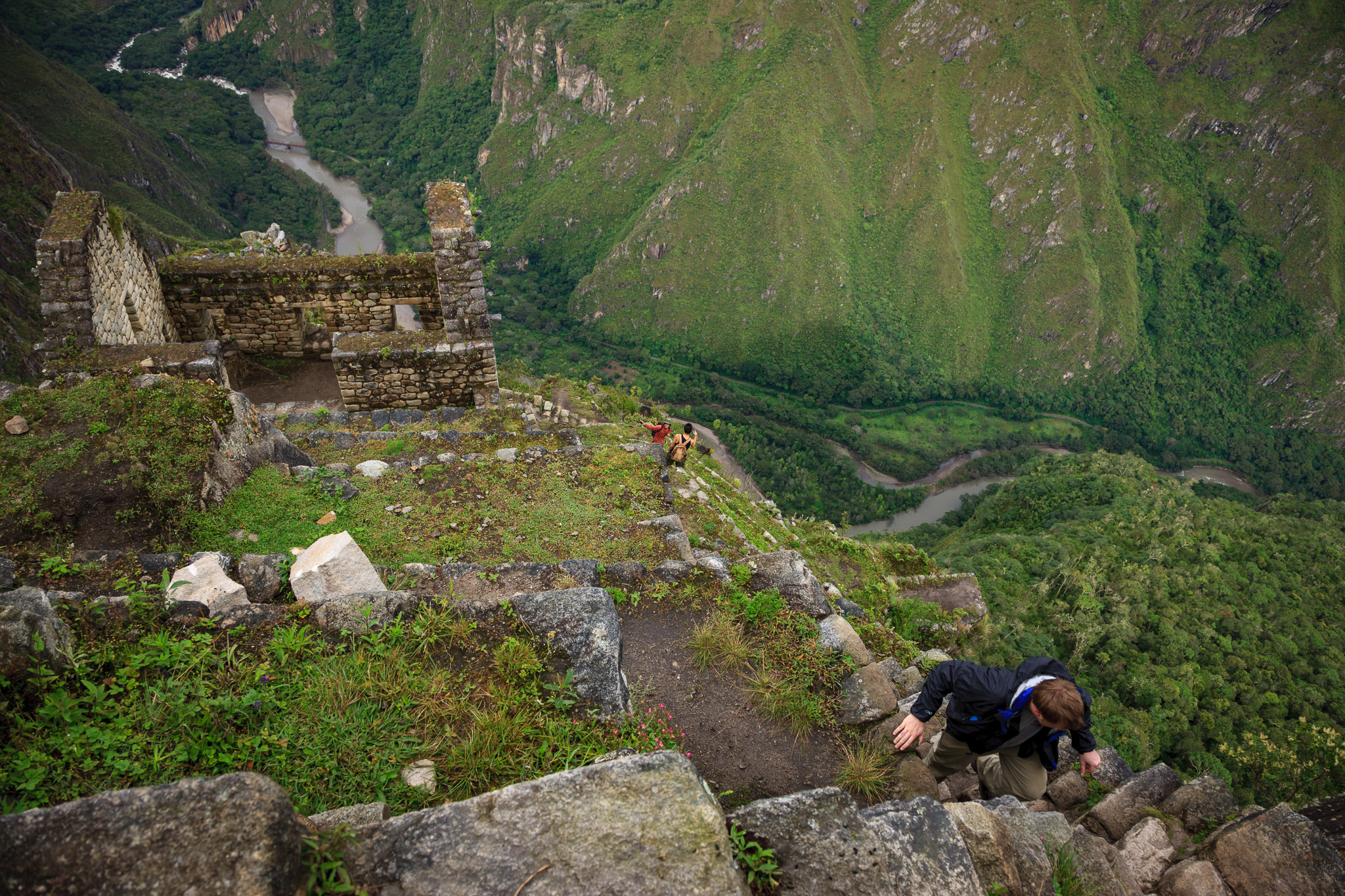 Incredibly steep climb up Wayna Picchu