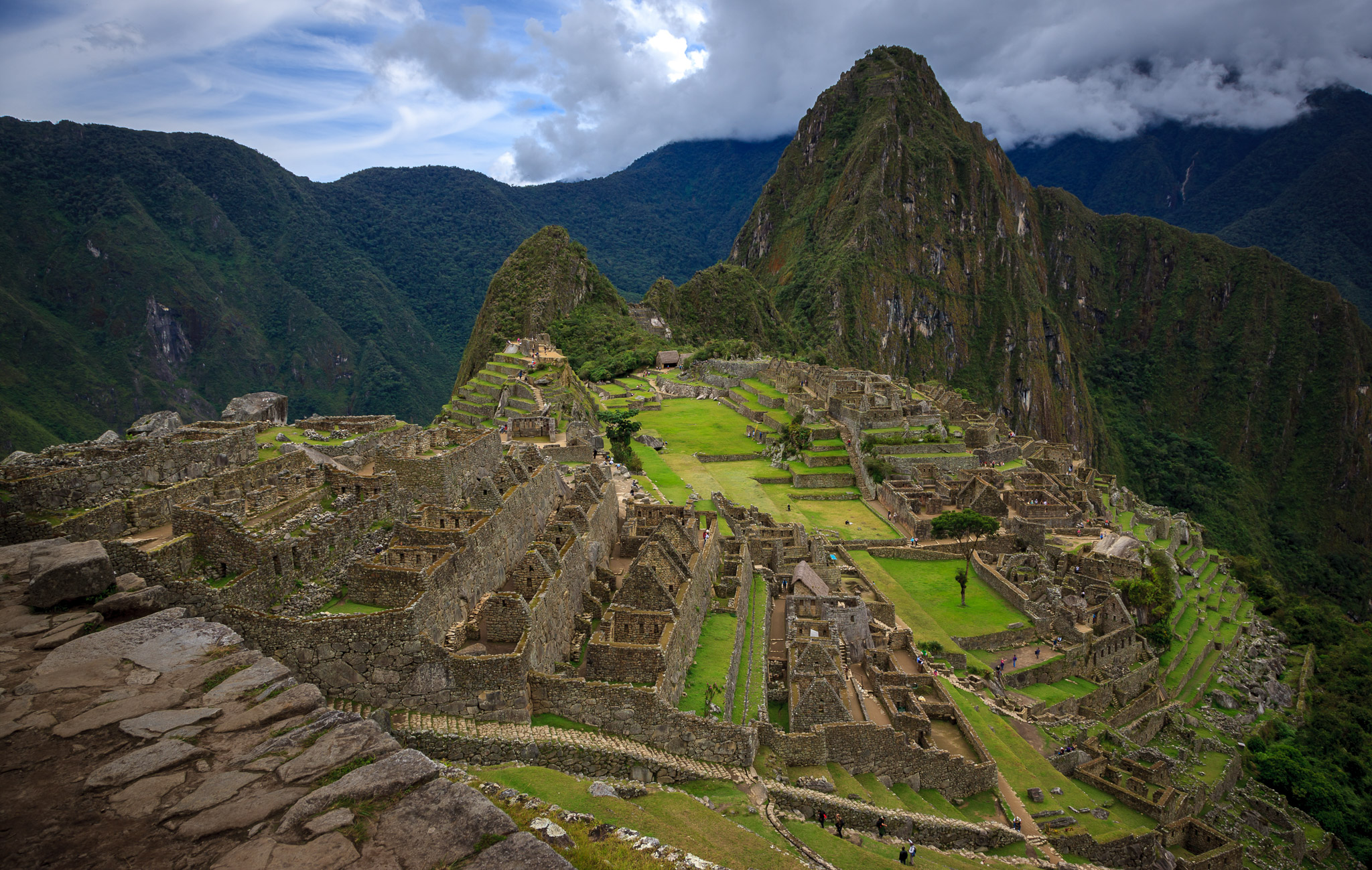 Looking back at Machu Picchu from Inca Trail to Sun Gate